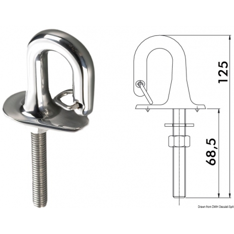 Anello con fermo a molla in acciaio inox 2750