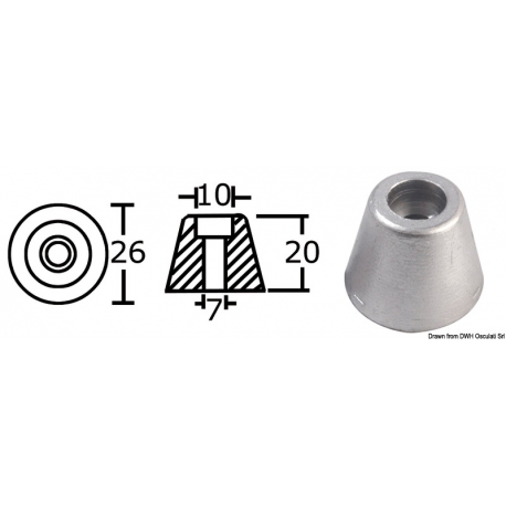 Spare bow/stern propeller anode for Side-Power (Sleipner) 28261
