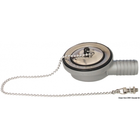 Drain horizontal inclined 5° cap with chain 43252