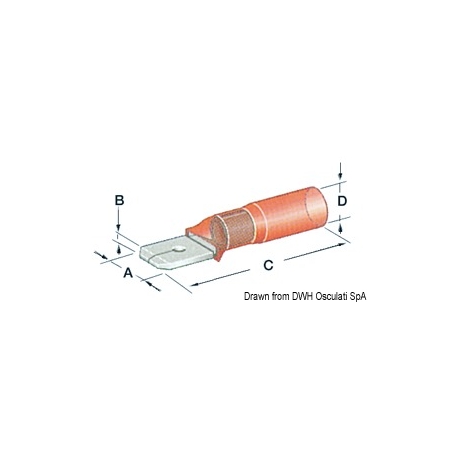 Pre-insulated fastons with 6.3 mm heat shrink tubing 1072