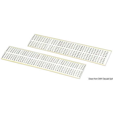 Black self-adhesive numbers and letters on a 3 mm white background 915