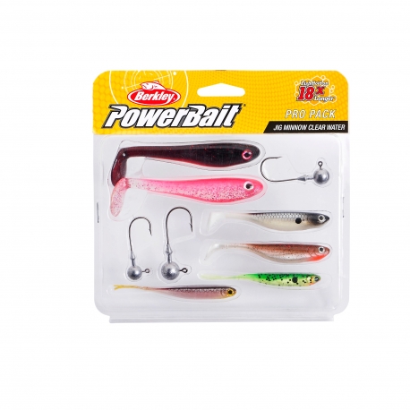 Berkley PowerBait Pro Pack Jig Minnow Clear Water 7 Piece Artificial Kit