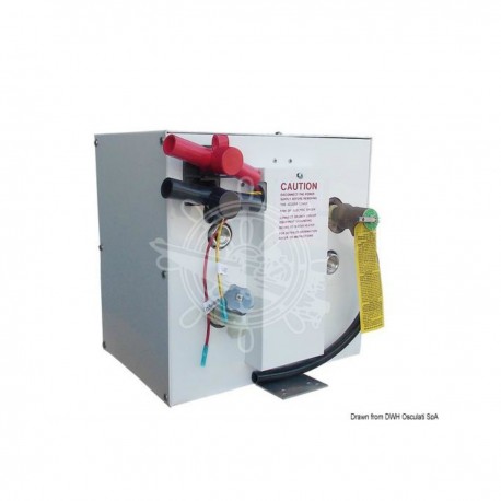 Only electric water heater 12 Volt with tank in Alclad and painted aluminium casing