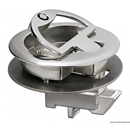 Window lift and door closure with recessed handle at