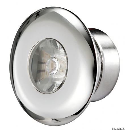 Luce di cortesia LED da incasso frontale in acciaio