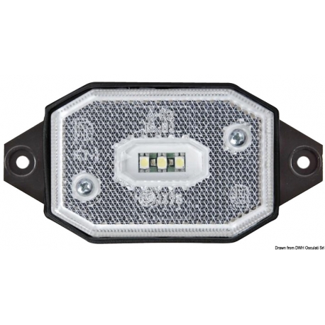 Fanale di posizione anteriore a LED bianco 12/24 V