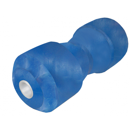 Rullo singolo reggichiglia 216 mm. Ø 85 mm. blu con foro da Ø 20 mm.