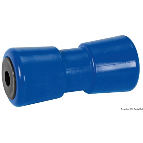 Rullo singolo universale 185 mm. Ø 81 mm. blu con foro da Ø 21 mm.
