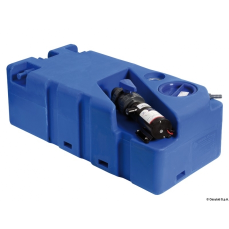 Serbatoio rigido 70 Lt. con maceratore 12 V per acque nere in plastica blu