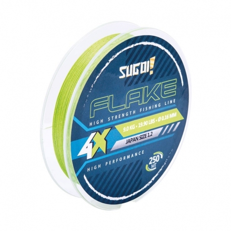 Sugoi Flake 4X Braid 0.10MM trecciato da 250M Verde fluo