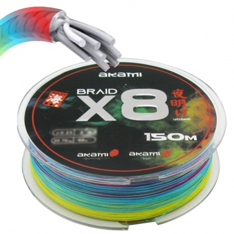 Akami Yoake X8 0.14MM trecciato da 150M multicolor