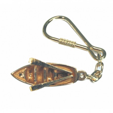Polished brass keychain pendant - Boat