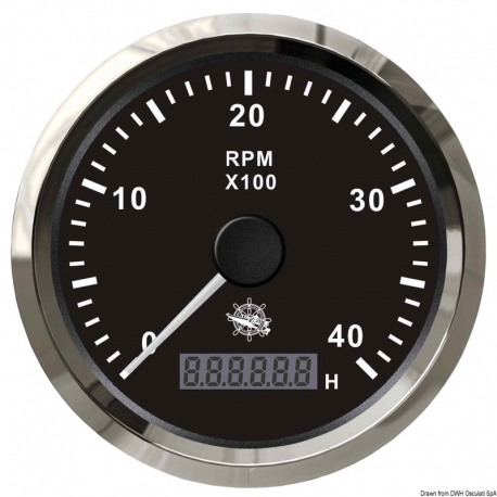 Contagiri Ø 96 mm. 0-8000 RPM con contaore