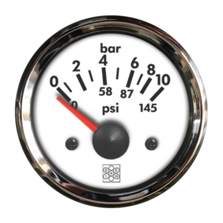 Indicatore pressione olio 0-10 bar Ø 52 mm. 12 V Cromo - San Giorgio Sein