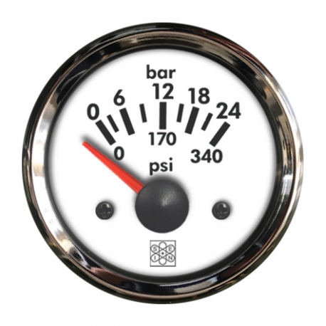 Indicatore pressione olio 0-24 bar Ø 52 mm. 12 V Cromo - San Giorgio Sein