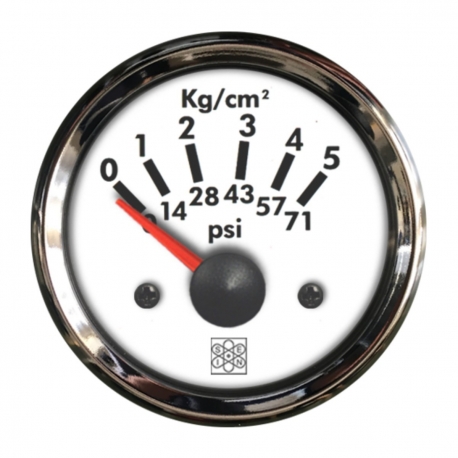 Indicatore pressione olio 0-5 bar Ø 52 mm. 12 V Cromo - San Giorgio Sein