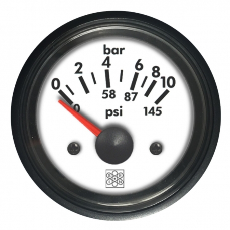 Indicatore pressione olio 0-10 bar Ø 52 mm. 24 V RQ - San Giorgio Sein