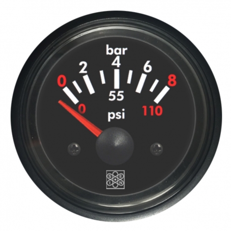 Indicatore pressione olio 0-8 bar Ø 52 mm. 24 V Cromo - San Giorgio Sein