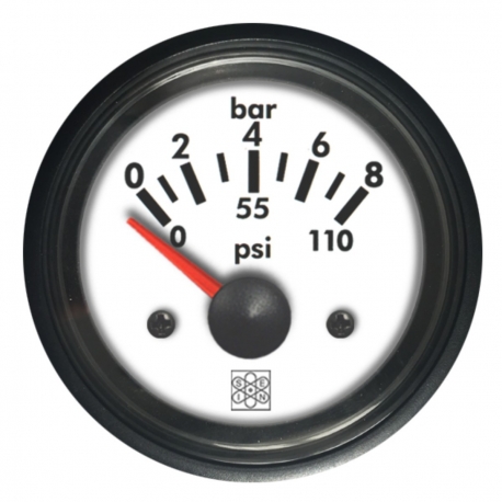 Indicatore pressione olio 0-8 bar Ø 52 mm. 24 V RQ - San Giorgio Sein