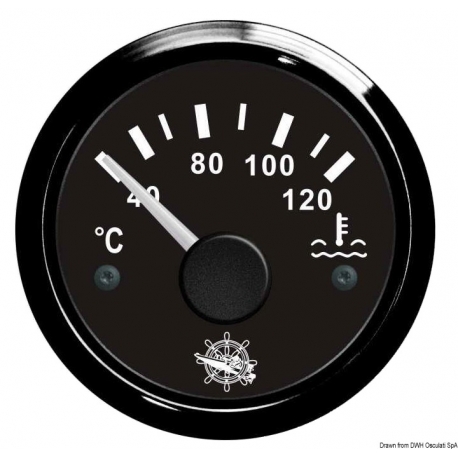 Indicatore temperatura acqua 40°-120° Ø 57 mm. 12/24 V