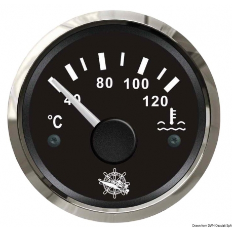 Indicatore temperatura acqua 40°-120° Ø 57 mm. 12/24 V