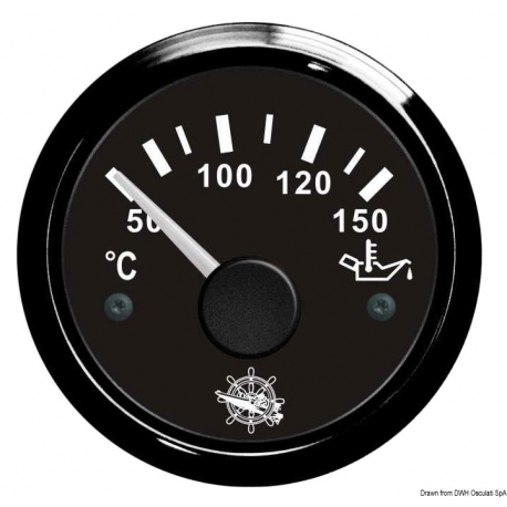 Indicatore temperatura olio 50°-150° Ø 57 mm. 12/24 V