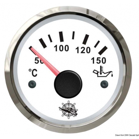 Indicatore temperatura olio 50°-150° Ø 57 mm. 12/24 V