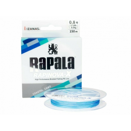 Rapala Rapinova-X 0.128MM trecciato da pesca 150M Coastal Camo