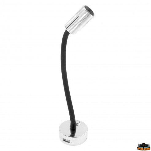 Faretto a LED snodato con presa USB - Aurora Lighting