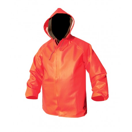 Heavy PVC orange waxed jacket