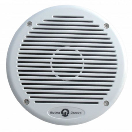 Pair of UV-resistant white plastic marine speakers