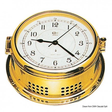 Marine clock with brass case
