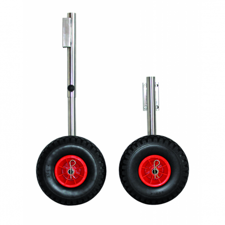 Telescopic stern wheels for inflatable boats